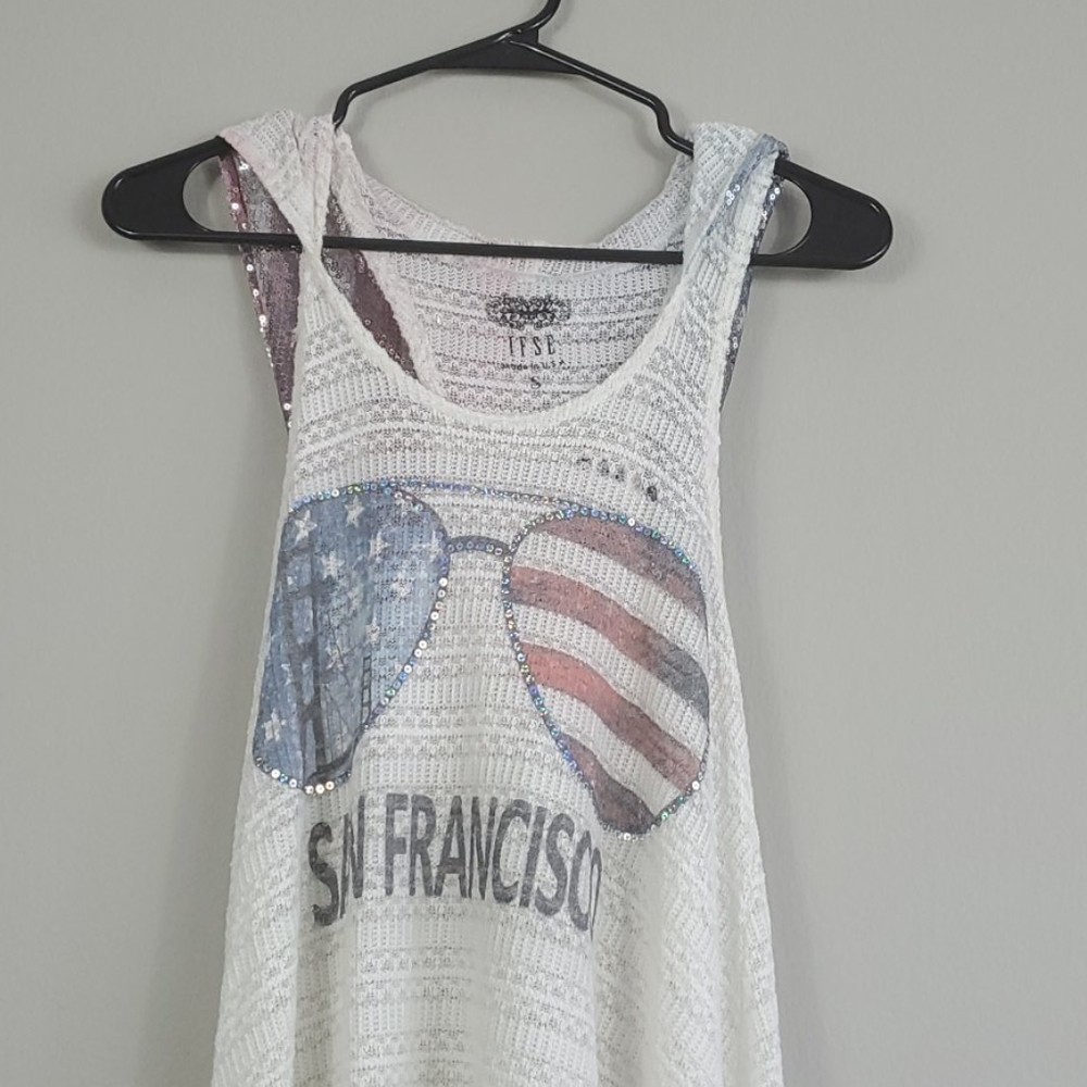 IFSE Distressed Tank Pullover Size S